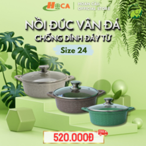 Nồi Đúc Vân Đá Nguyên Khối Cao Cấp - Size 24